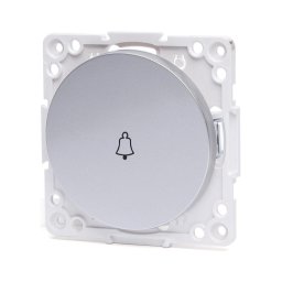 Aigostar - Interruptor simples para campainha sem moldura, prateado