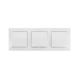 Aigostar - Interruptor triplo com moldura n.º 6 branco