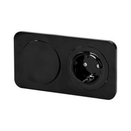 Aigostar - Interruptor unipolar n.º 1 e tomada SCHUKO 230V com moldura preta