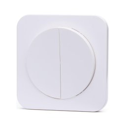 Aigostar - Interruptor duplo com moldura n.º 6, branco
