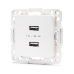 Aigostar - tomada USB sem moldura 2x USB-A branca