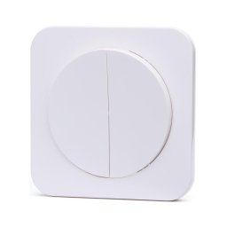 Aigostar - Interruptor duplo com moldura n.º 7 branco