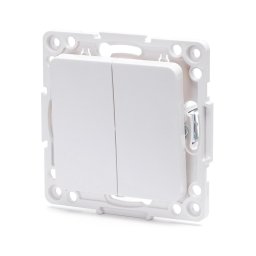 Aigostar - Interruptor de escada duplo sem moldura n.º 6, branco