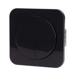 Aigostar - Interruptor duplo com moldura n.º 1, preto