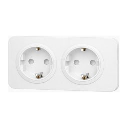 Aigostar - Tomada doméstica dupla SCHUKO com moldura 250V/16A branca