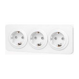 Aigostar - Tomada doméstica com moldura SCHUKO 3Z 250V/16A branca
