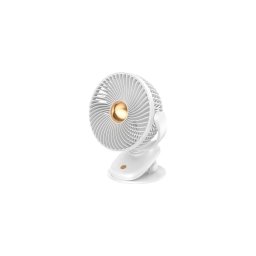 Ventoinha de secretária recarregável com grampo 5W/5V 1200 mAh, branca