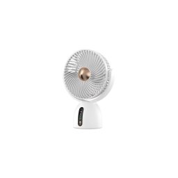 Ventilador de mesa recarregável 5W/5V, 1200 mAh, branco