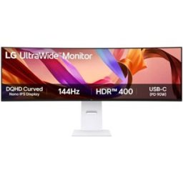 LG 49U950A-W Monitor Curvo 49" Dual QHD 144Hz Nano IPS FreeSync HDR400 com Altura Ajustável