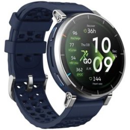 Amazfit Active 3 Premium Bluetooth GPS NFC 45mm AMOLED Prata Azul M Resistência Água 5ATM SpO2
