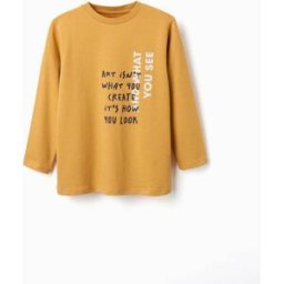 ZIPPY T-shirt de manga comprida com estampado Art para menino, amarelo Amarelo 8-9 Years