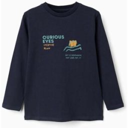 ZIPPY T-shirt de manga comprida com estampado Curious Eyes para menino, azul Azul 6-7 Years