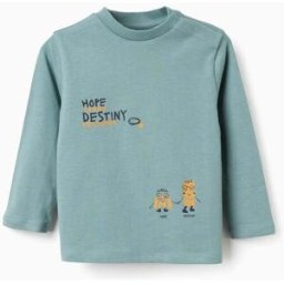ZIPPY T-shirt de manga comprida Hope & Destiny para bebé menino, azul-esverdeado Verde 12-18 Months