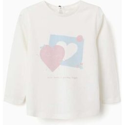 ZIPPY T-shirt de manga comprida com corações para bebé menina, branco Branco 12-18 Months