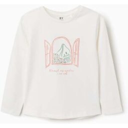ZIPPY T-shirt de manga comprida Art and Nature para menina, branco Branco 8-9 Years