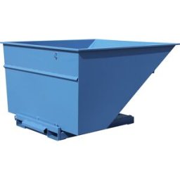 eurokraft basic Recipiente basculante , azul, volume 2500 l, Recipiente basculante, azul, volume 2500 l. Função basculante automática e manual. Placa de pressão com mola no chassi rolante. Aumenta a segurança, uma vez que não há necessidade de sair da emp
