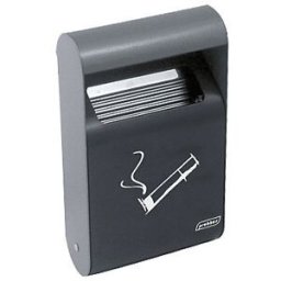 Probbax Cinzeiro de parede, aço , com balde interior, profundidade 65 mm, volume 1,5 l, Cinzeiro de parede, aço, com balde interior, profundidade 65 mm, volume 1,5 l. Design antifumo para maior segurança no exterior. Materiais resistentes à ferrugem para