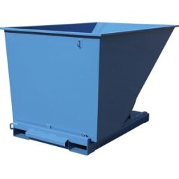 eurokraft basic Recipiente basculante , azul, volume 2000 l, Recipiente basculante, azul, volume 2000 l. Função basculante automática e manual. Placa de pressão com mola no chassi rolante. Aumenta a segurança, uma vez que não há necessidade de sair da emp