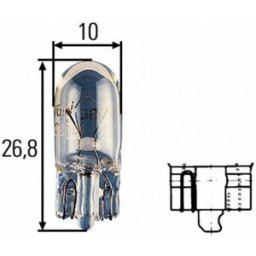 Lâmpada Halogen HELLA W5W Heavy Duty 24V, 5W, 10 peça