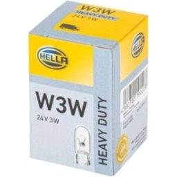 Lâmpada Halogen HELLA W3W Heavy Duty 24V, 3W, 10 peça