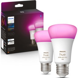 Pack 2x Lâmpadas LED Inteligente E27 A60 9W RGB 1100Lm - PHILIPS HUE