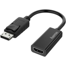 Adaptador de Vídeo DisplayPort Macho - HDMI Fêmea (Preto) - HAMA