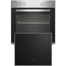 Pack Forno Elétrico 74L + Placa Vitrocerâmica 4 Zonas 6600W (Preto) - BEKO