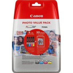 Pack 4x Tinteiros CLI-551XL Preto/Cores Foto - CANON