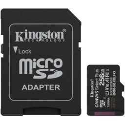 Cartão de Memória Canvas Select Plus Gen3 256GB MicroSDXC UHS-I Classe 10 + Adaptador - KINGSTON