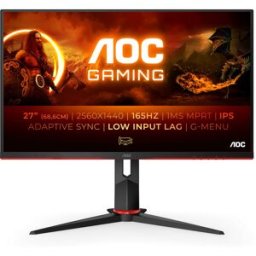 Monitor Gaming IPS LED 27" Q27G2S/EU Quad HD (Preto, Vermelho) - AOC