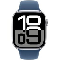 Apple Watch Series 10 GPS + Cellular 46mm Alumínio Prateado c/ Bracelete Desportiva Azul Denim M/L