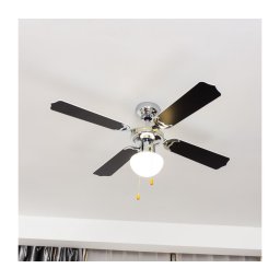 ZEVENTI - Ventoinha de teto NAVAGIO 1xE27/60W/230V preto/branco