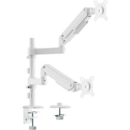 Suporte de Mesa Giratório e Inclinável ECO p/ 2 Monitores 17-32" (Branco) - AISENS
