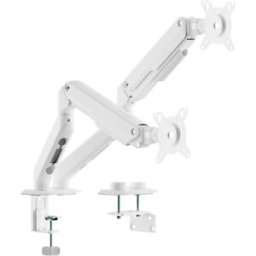 Suporte de Mesa Giratório e Inclinável ECO p/ 2 Monitores 17-32" (Branco) - AISENS