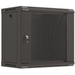 Armário Rack de Parede 19" 9U 540x350mm 60Kg c/ Porta Vidro (Preto) - LANBERG