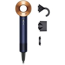 Secador de Cabelo Iónico Profissional Dyson Supersonic 1600W 4 Temperaturas 3 Velocidades Azul Cobre com Acessórios