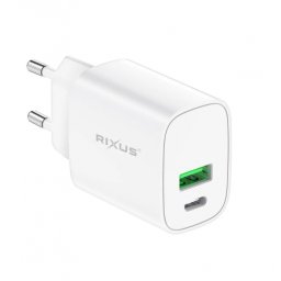 Carregador Rixus RX90S Fast Charger QC 3.0 And PD 20W Branco
