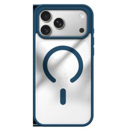 Capa Iphone 17 Pro Max Magsafe Premium Azul/Transparente