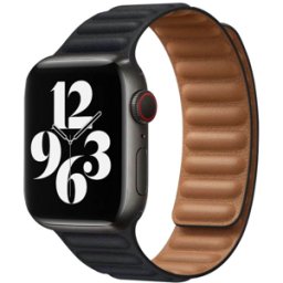iS Bracelete Apple Watch Magnética em Pele 38 42mm (2024) - Preto