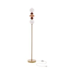 Candeeiro de pé LED FLORES LED/15W/230V dourado/laranja/castanho