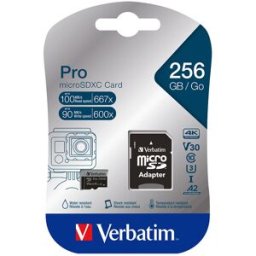 MEMÓRIA MICRO-SD VERBATIM 256GB PRO