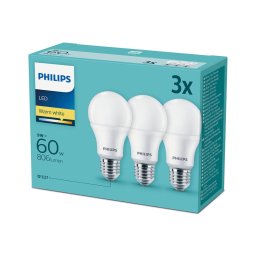 Conjunto 3x Lâmpadas LED Philips E27/9W/230V 2700K