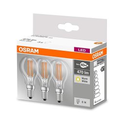 CONJUNTO 3x Lâmpada LED VINTAGE P40 E14/4W/230V 2700K - Osram