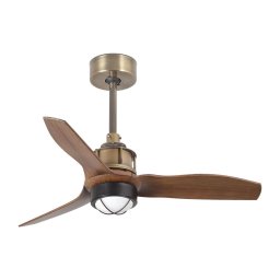 FARO 33428WT1N- Ventilador LED regulável JUST FAN S 16W/230V, diâmetro 81 cm, castanho/latão WT + comando remoto