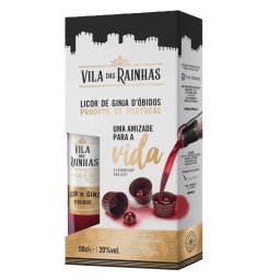 Ginja de Óbidos Vila Rainha 50 cl + 12 copos de chocolate