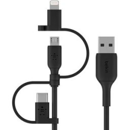 Cabo Universal Boost Charge USB-A 15W p/ Micro-USB / Lightning / USB-C (1 mts) - BELKIN