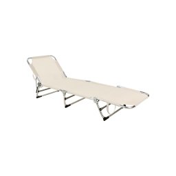 Espreguiçadeira dobrável e reclinável SUNO 56x190 cm creme
