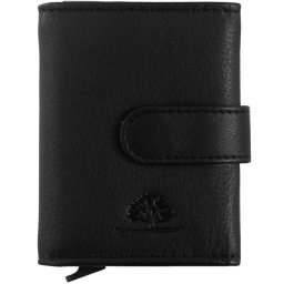 GreenBurry Leather Card Holder 8×10 cm, Coin Pocket, "Cow Nappa" Black 1686-M-20