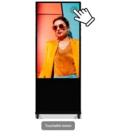 HIKVISION Totem tátil com monitor 55" 4K - Sinalética digital local USB - Sinalética digital FocSign (opcional) - Utilização em interiores - Funcionamento 24/7 - Android 13