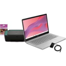 Pack Fnac Computador Portátil Hp Chromebook 14a-nm0002npx 14" MediaTek Kompanio 540 8GB 128GB UFS + Impressora + Carregador USB-C + Cartão Instant Ink